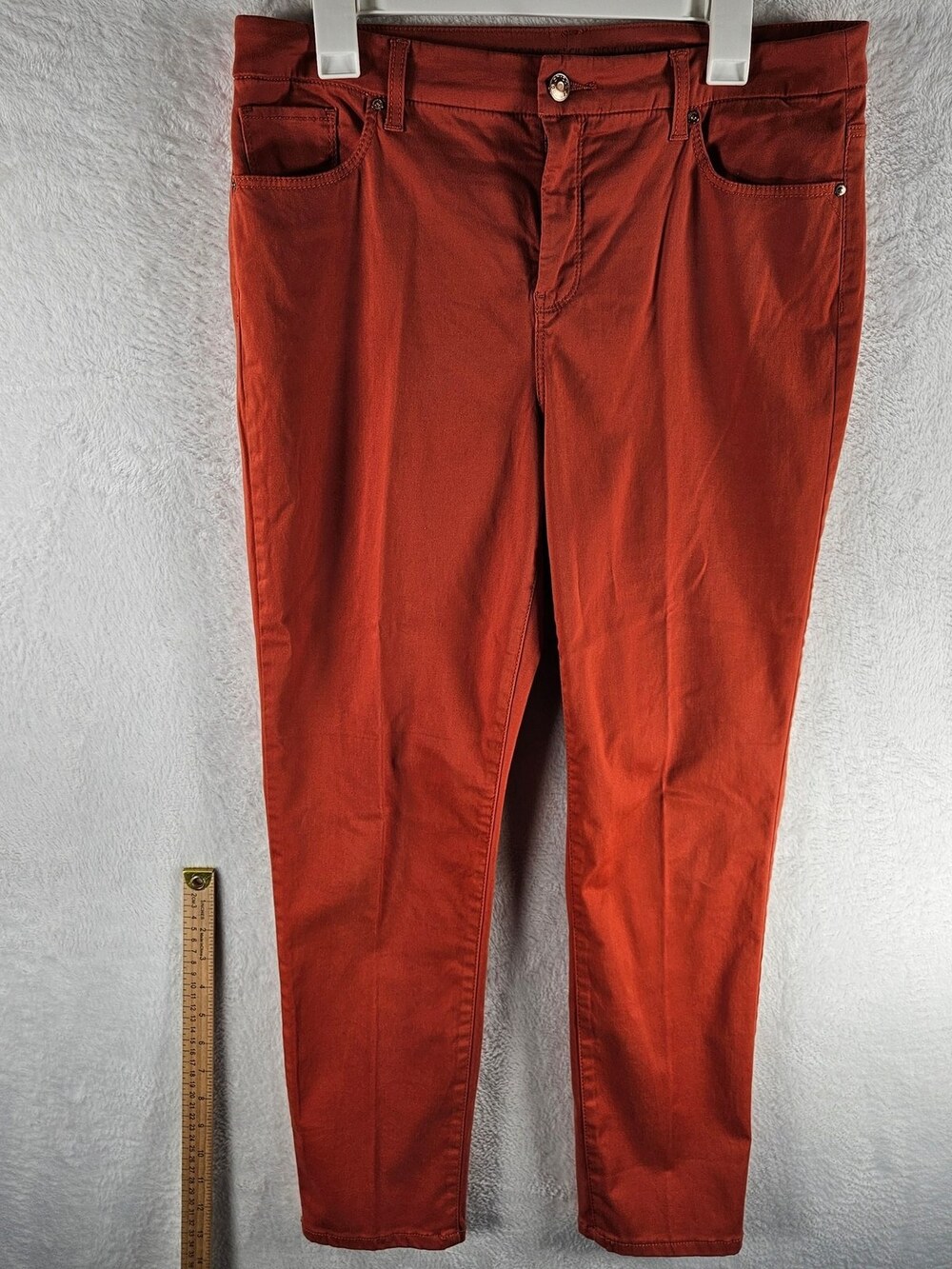 Chico's So Slimming Girlfriend Ankle Pants Rust Orange Women's Size 10
